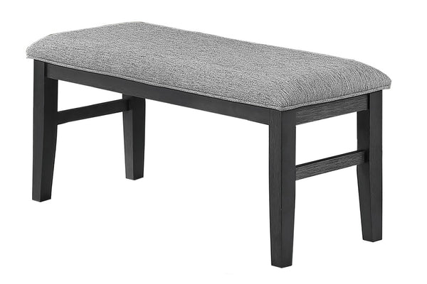 English Elm Charcoal Rubberwood Upholstered Dining Bench with Padded Seat for Modern Rooms B011P568815