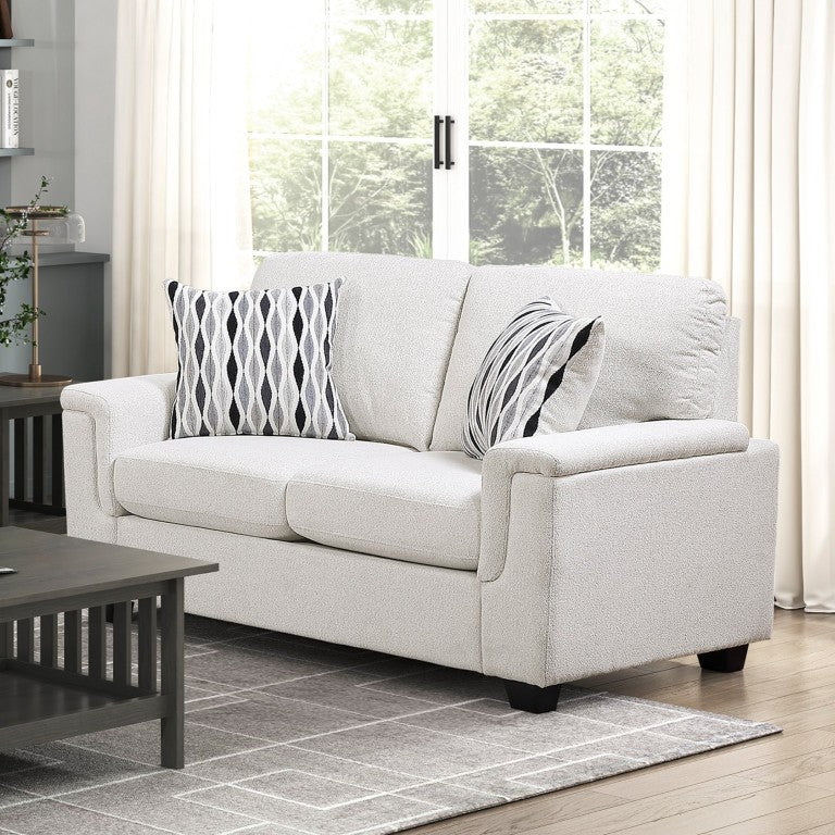 English Elm Beige Chenille Loveseat with Pocket Coil Cushions and Reversible Covers for Living Rooms B011P568819