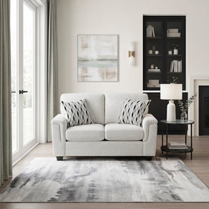 English Elm Beige Chenille Loveseat with Pocket Coil Cushions and Reversible Covers for Living Rooms B011P568819