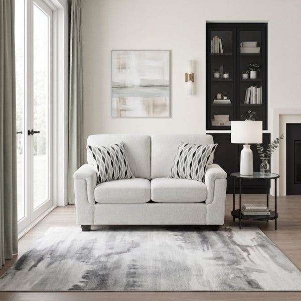 English Elm Beige Chenille Loveseat with Pocket Coil Cushions and Reversible Covers for Living Rooms B011P568819