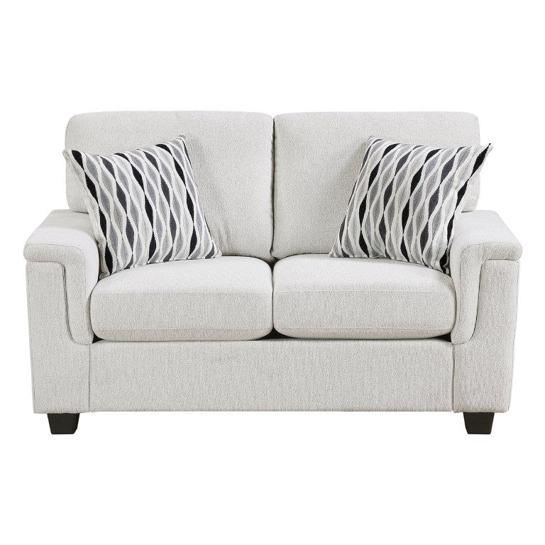 English Elm Beige Chenille Loveseat with Pocket Coil Cushions and Reversible Covers for Living Rooms B011P568819