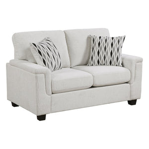 English Elm Beige Chenille Loveseat with Pocket Coil Cushions and Reversible Covers for Living Rooms B011P568819