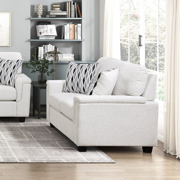 English Elm Beige Chenille Loveseat with Pocket Coil Cushions and Reversible Covers for Living Rooms B011P568819