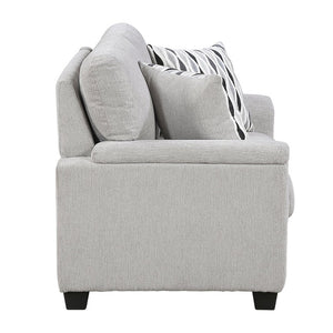 English Elm Gray Chenille Loveseat with Pocket Coil Cushions Decorative Pillows Transitional Living Room B011P568834