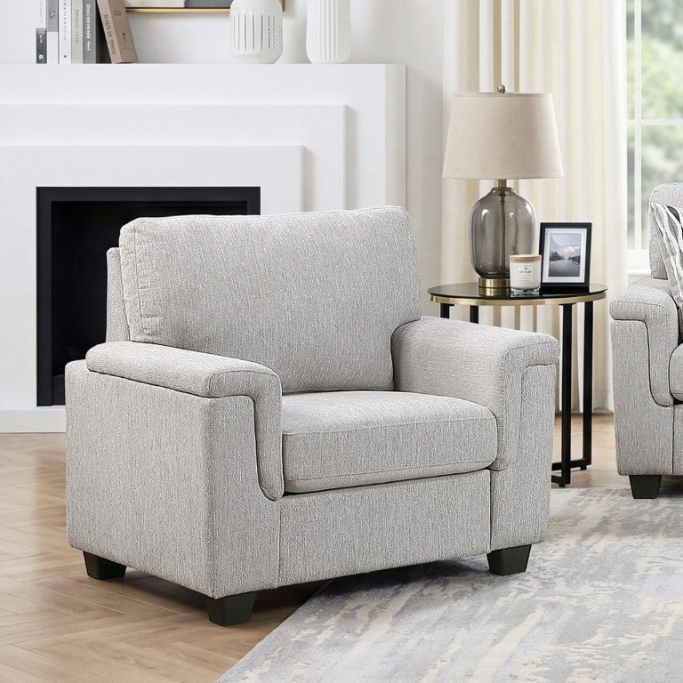 English Elm Gray Chenille Accent Chair with Pocket Coil Support for Living Room or Bedroom B011P568835