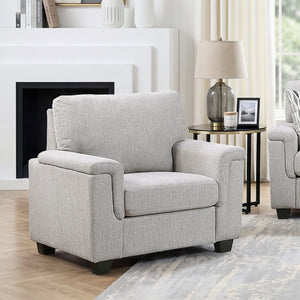 English Elm Gray Chenille Accent Chair with Pocket Coil Support for Living Room or Bedroom B011P568835