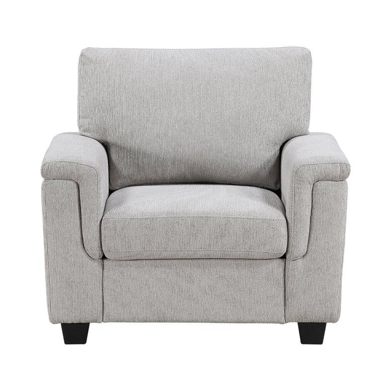 English Elm Gray Chenille Accent Chair with Pocket Coil Support for Living Room or Bedroom B011P568835