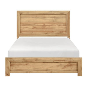 English Elm Bed Eastern King Coastal Platform with Faux Cane Headboard in Airy White Metal Natural Engineered Wood 75.5 L x 87.5 W x 54 H B011P569394