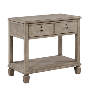 English Elm Nightstands Set of 2 Gray Oak Engineered Wood with Open Shelf and Dovetail Drawers B011P569397