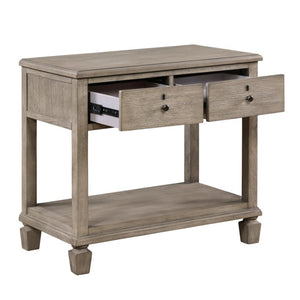 English Elm Nightstands Set of 2 Gray Oak Engineered Wood with Open Shelf and Dovetail Drawers B011P569397