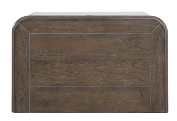 English Elm Nightstands Antique White Oak Veneer Set of 2 with USB Charging and Dovetail Drawers B011P569417