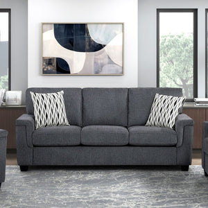 English Elm Dark Gray Chenille Sofa with Pocket Coil Cushions and Reversible Seats for Living Rooms B011P569498
