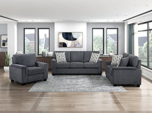 English Elm Dark Gray Chenille Sofa with Pocket Coil Cushions and Reversible Seats for Living Rooms B011P569498