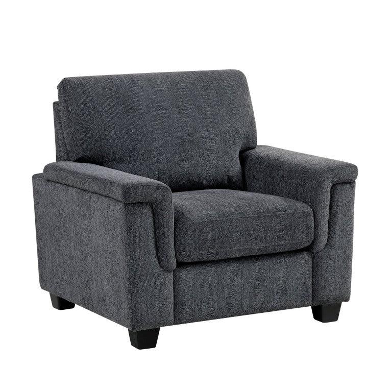English Elm Dark Gray Chenille Accent Armchair with Pocket Coil Support for Modern Living Rooms B011P569507