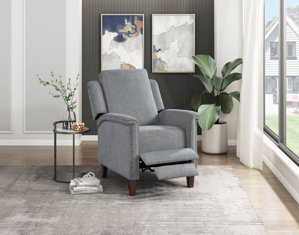 English Elm Modern Push Back Recliner Chenille Upholstered Nailhead Accent Living Room Chair B011P569519