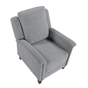 English Elm Modern Push Back Recliner Chenille Upholstered Nailhead Accent Living Room Chair B011P569519