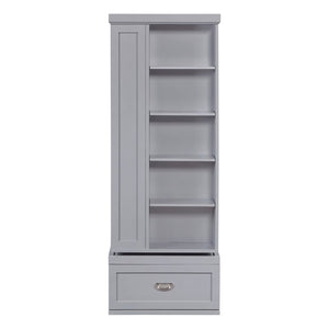 English Elm Modern 360 Degree Swivel Tower Bookcase with 16 Shelves and Drawers Gray Wood B011P569527