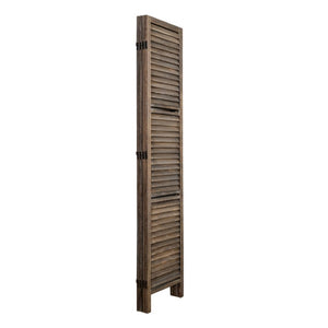 English Elm Country Style Four Panel Arc Top Wood Room Divider Farmhouse X Design Foldable Light Brown B011P569538