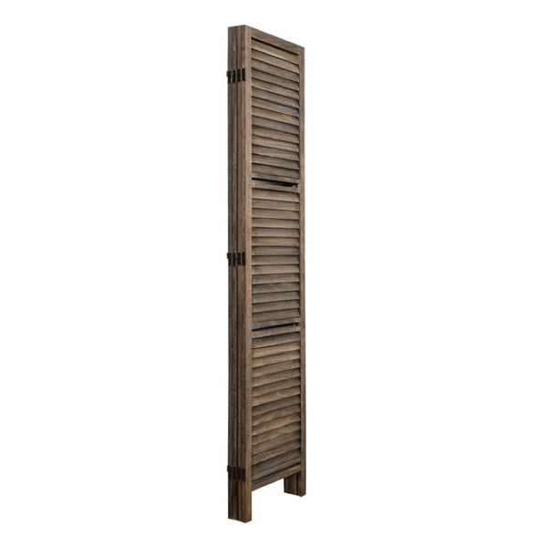 English Elm Country Style Four Panel Arc Top Wood Room Divider Farmhouse X Design Foldable Light Brown B011P569538