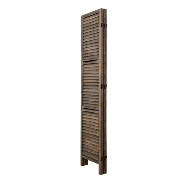 English Elm Country Style Four Panel Arc Top Wood Room Divider Farmhouse X Design Foldable Light Brown B011P569538