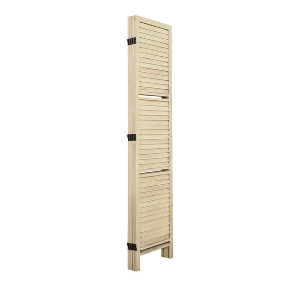 English Elm Country Style Four Panel Arc Top Wood Room Divider Farmhouse X Design Foldable Natural B011P569542