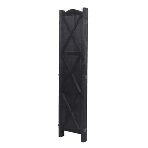 English Elm Country Style Four Panel Arc Top Wood Room Divider Farmhouse X Design Foldable Black B011P569548