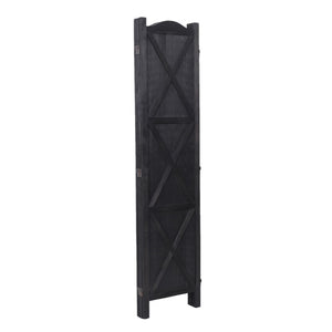 English Elm Country Style Four Panel Arc Top Wood Room Divider Farmhouse X Design Foldable Black B011P569548