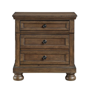 English Elm Traditional Solid Wood Nightstand with Felt Jewelry Tray and Antique Pewter Knobs B011P569551