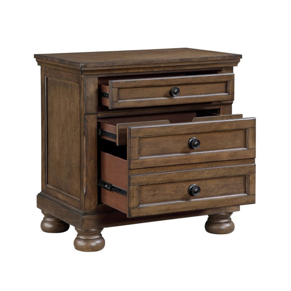 English Elm Traditional Solid Wood Nightstand with Felt Jewelry Tray and Antique Pewter Knobs B011P569551