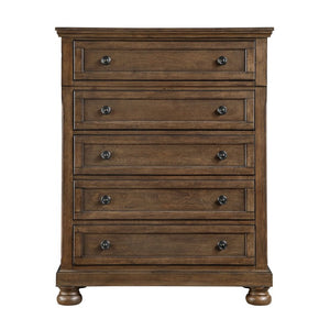 English Elm Traditional Seven Drawer Dresser with Mirror Solid Wood Dark Brown Bedroom Set 5-Drawer Tall Chest B011P569557