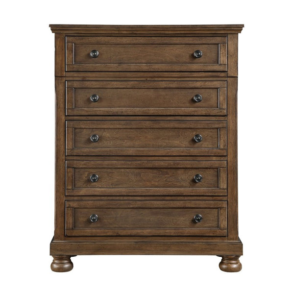 English Elm Traditional Seven Drawer Dresser with Mirror Solid Wood Dark Brown Bedroom Set 5-Drawer Tall Chest B011P569557