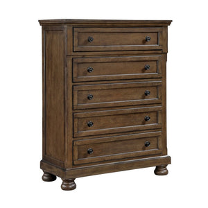English Elm Traditional Seven Drawer Dresser with Mirror Solid Wood Dark Brown Bedroom Set 5-Drawer Tall Chest B011P569557