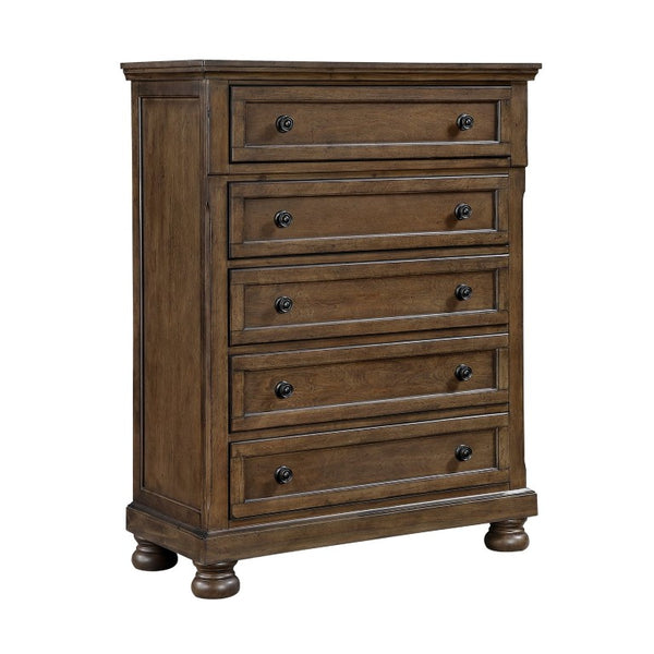English Elm Traditional Seven Drawer Dresser with Mirror Solid Wood Dark Brown Bedroom Set 5-Drawer Tall Chest B011P569557
