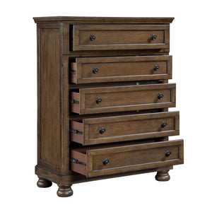 English Elm Traditional Seven Drawer Dresser with Mirror Solid Wood Dark Brown Bedroom Set 5-Drawer Tall Chest B011P569557