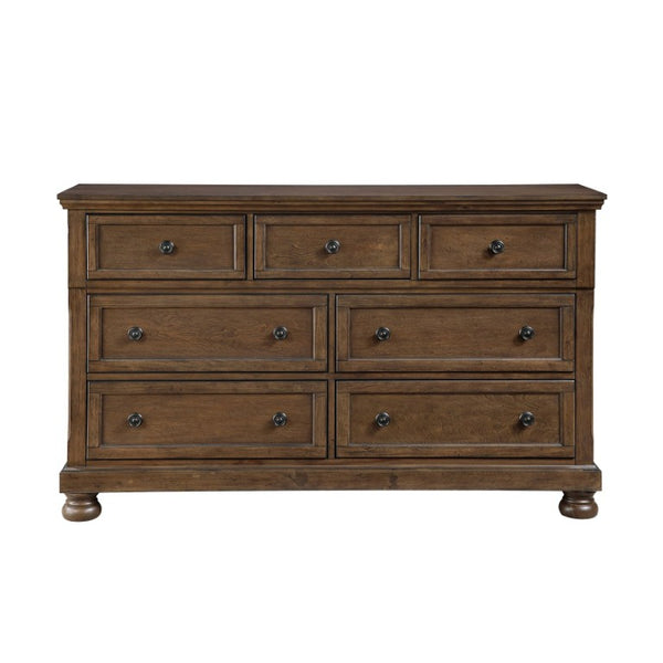 English Elm Traditional Seven Drawer Dresser with Mirror Solid Wood Dark Brown Bedroom Set 7-Drawer Dresser B011P569558