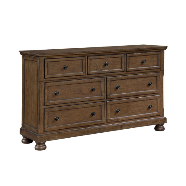 English Elm Traditional Seven Drawer Dresser with Mirror Solid Wood Dark Brown Bedroom Set 7-Drawer Dresser B011P569558