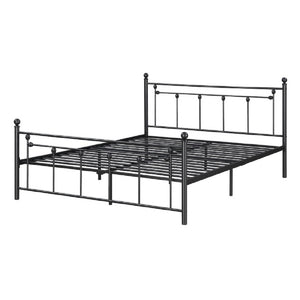 English Elm Elegant Victorian Wrought Iron Queen Platform Bed Ornate Architectural Matte Black Frame B011P572054
