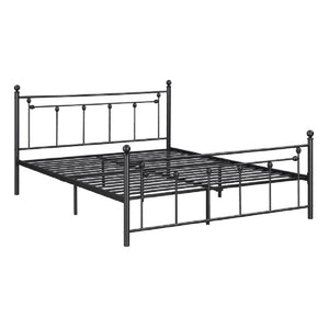 English Elm Elegant Victorian Wrought Iron Queen Platform Bed Ornate Architectural Matte Black Frame B011P572054
