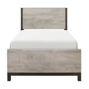 English Elm Twin Panel Bed and Nightstand Set Engineered Wood Gray Industrial Bedroom Contemporary B011P572566