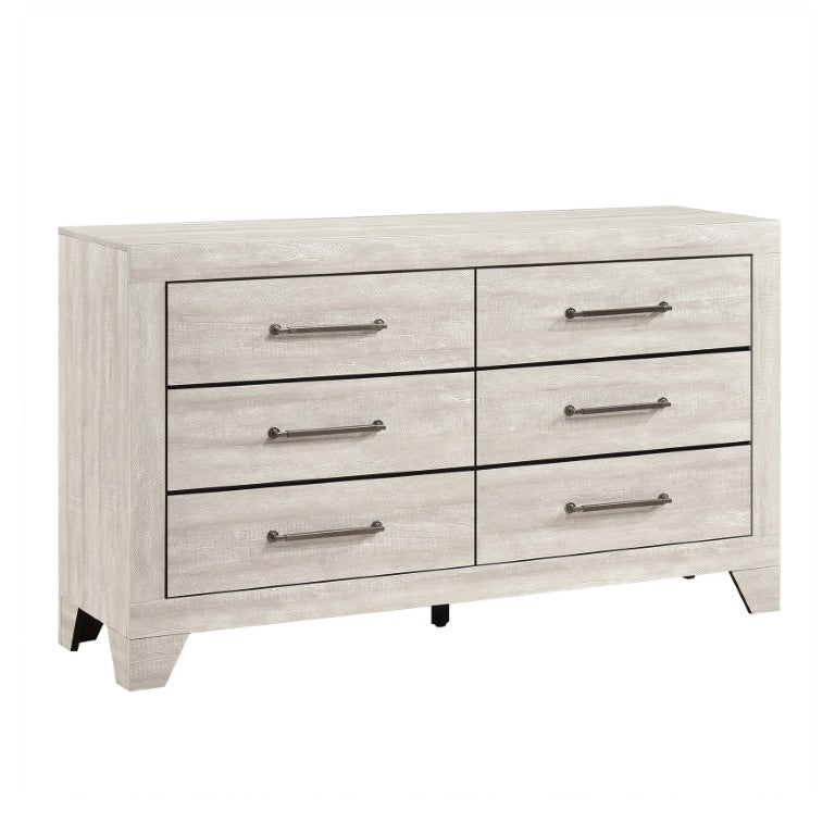 English Elm Dresser with Six Dovetail Drawers in Engineered Wood for a Contemporary Bedroom B011P572572