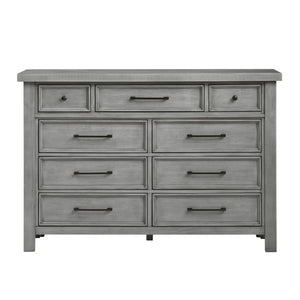 English Elm Dresser with Nine Dovetail Drawers Mango Veneer Grain Antique Gray Bedroom Anchor B011P572585