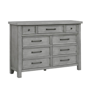 English Elm Dresser with Nine Dovetail Drawers Mango Veneer Grain Antique Gray Bedroom Anchor B011P572585
