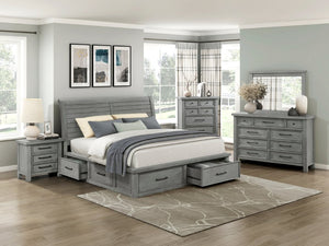 English Elm Dresser with Nine Dovetail Drawers Mango Veneer Grain Antique Gray Bedroom Anchor B011P572585