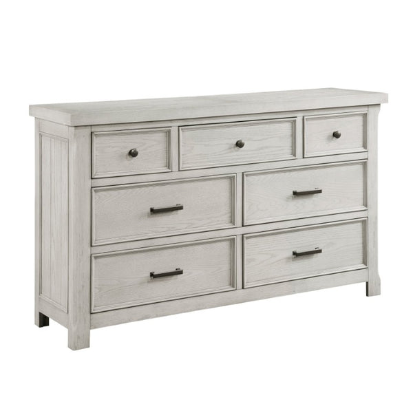English Elm Dresser Providence Collection Seven Drawer Oak Veneer with Antique Hardware Bedroom Anchor B011P572624