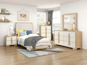 English Elm Dresser Six Drawer Two Tone Natural Wood Grain Contemporary Bedroom Storage Unit B011P572631