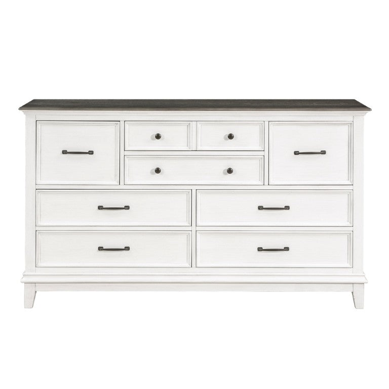 English Elm Dresser Chesterton Eight Drawer Farmhouse Antique White Oak Veneer Bedroom Storage B011P572634