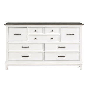 English Elm Dresser Chesterton Eight Drawer Farmhouse Antique White Oak Veneer Bedroom Storage B011P572634