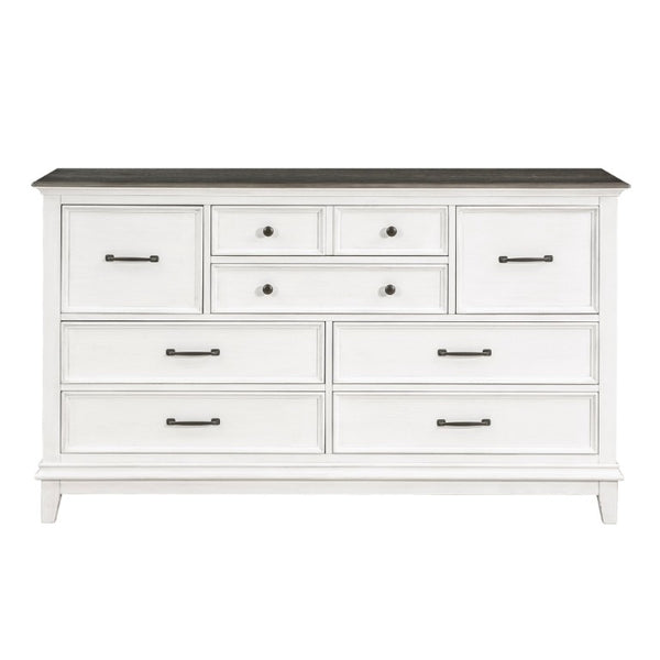English Elm Dresser Chesterton Eight Drawer Farmhouse Antique White Oak Veneer Bedroom Storage B011P572634