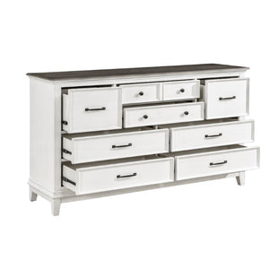 English Elm Dresser Chesterton Eight Drawer Farmhouse Antique White Oak Veneer Bedroom Storage B011P572634