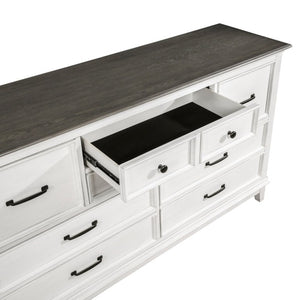 English Elm Dresser Chesterton Eight Drawer Farmhouse Antique White Oak Veneer Bedroom Storage B011P572634